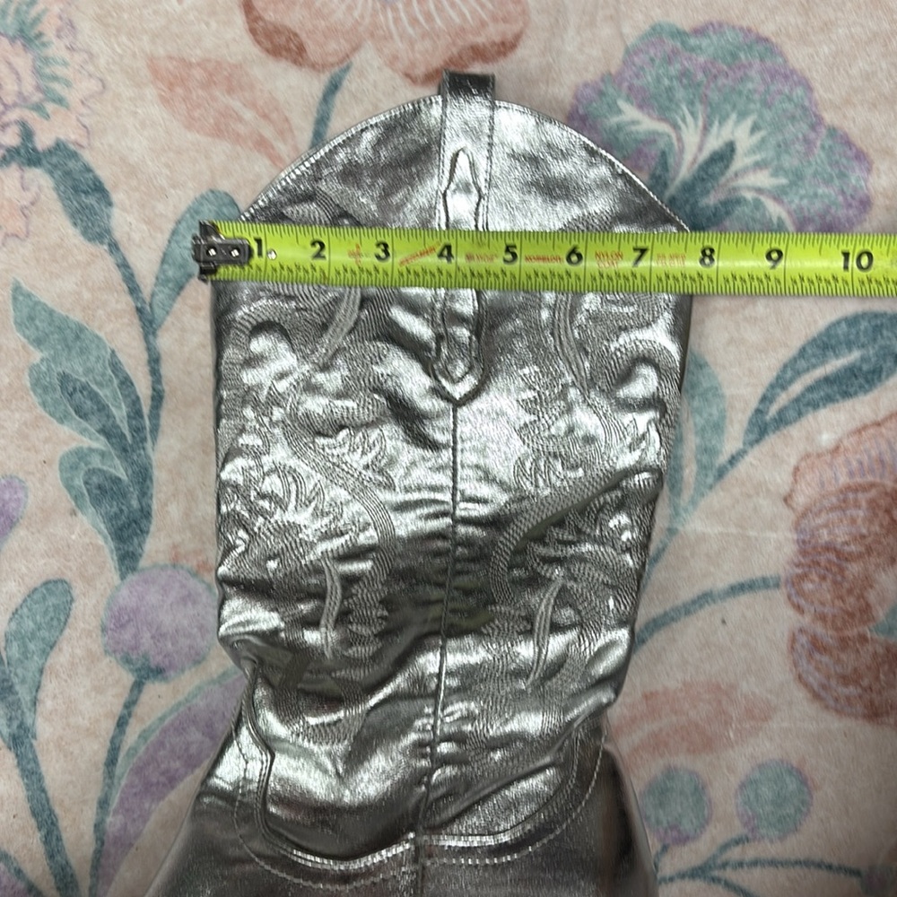 Silver and Black Embellished Women's Cowboy Boots - Picture 14 of 14